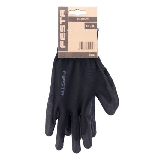 Rukavice FESTA KELT BLACK máčené PU vel. 10, CE 388, 50624
