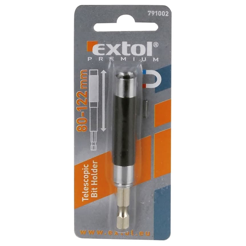 Držák hrotů do vrtačky, 1/4"x80-122mm, EXTOL PREMIUM, 791002