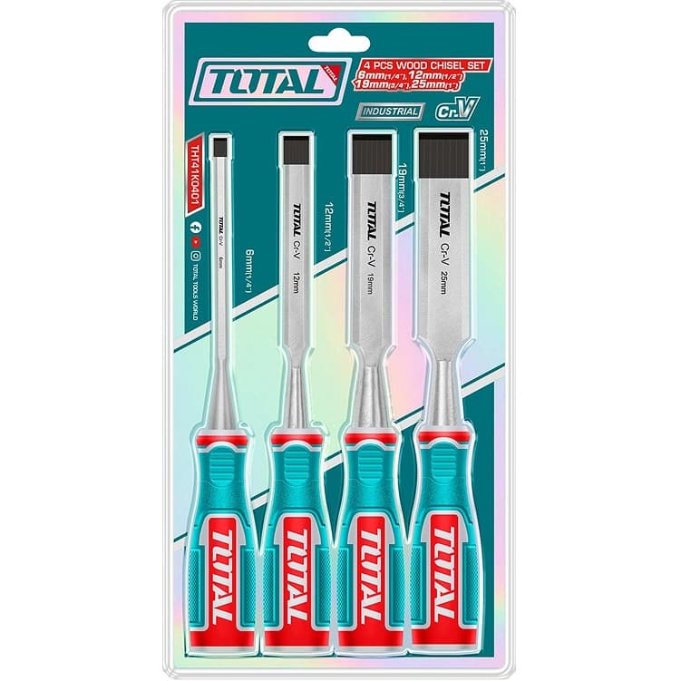 Dláta, sada 4ks, industrial TOTAL THT41K0401