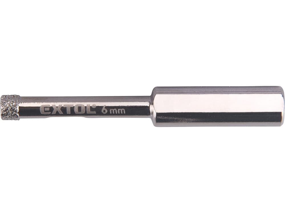 Diamantová vykružovací korunka na sklo a keramiku Ø 6 mm Extol Premium 8801977