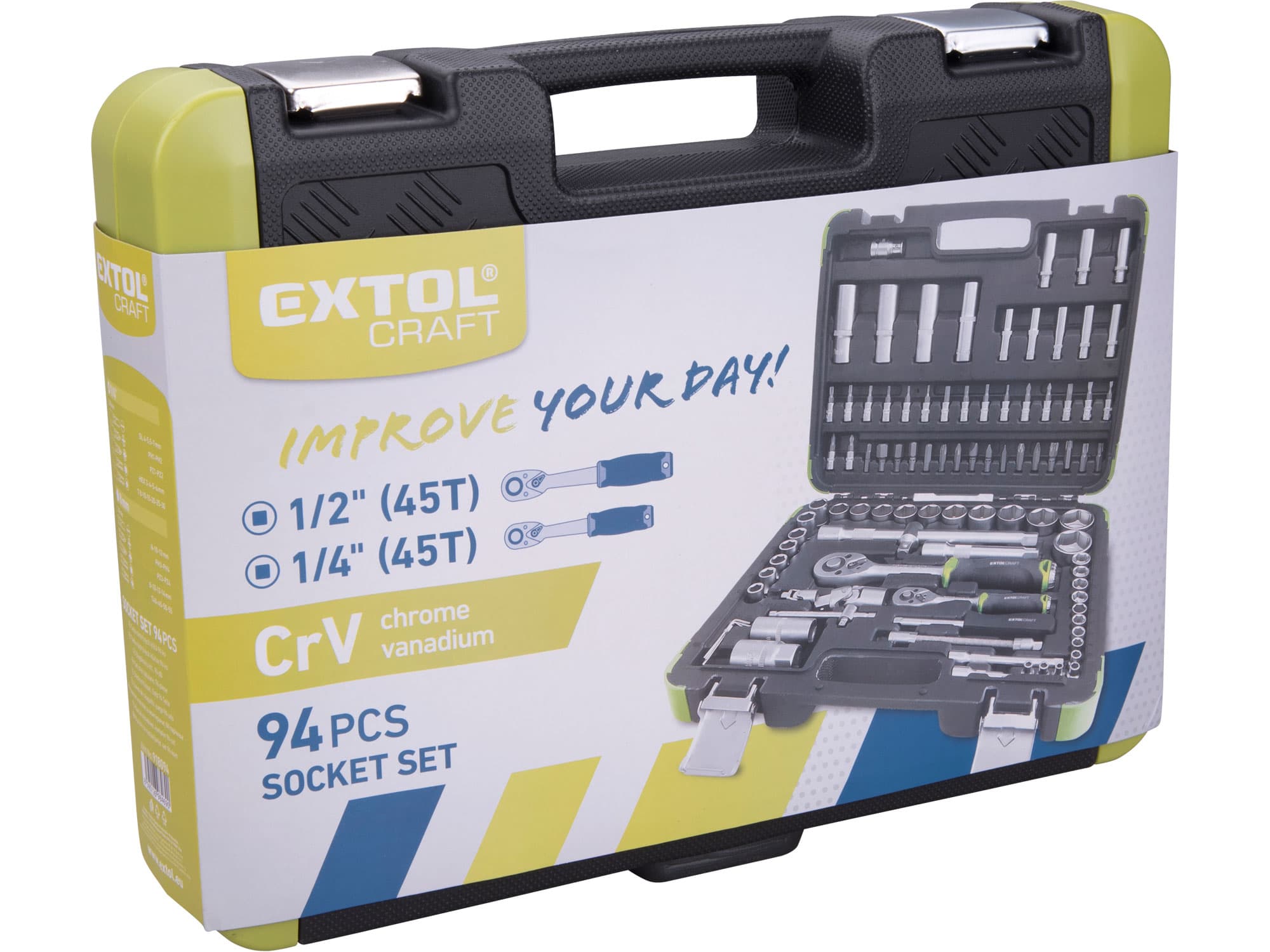 Velká gola sada 1/4" a 1/2" s příslušenstvím 94ks EXTOL CRAFT 918094