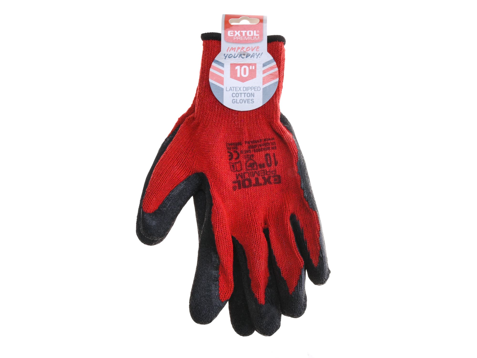 Pracovní bavlněné rukavice polomáčené v latexu vel. 10" (XL) Extol Premium 8856642
