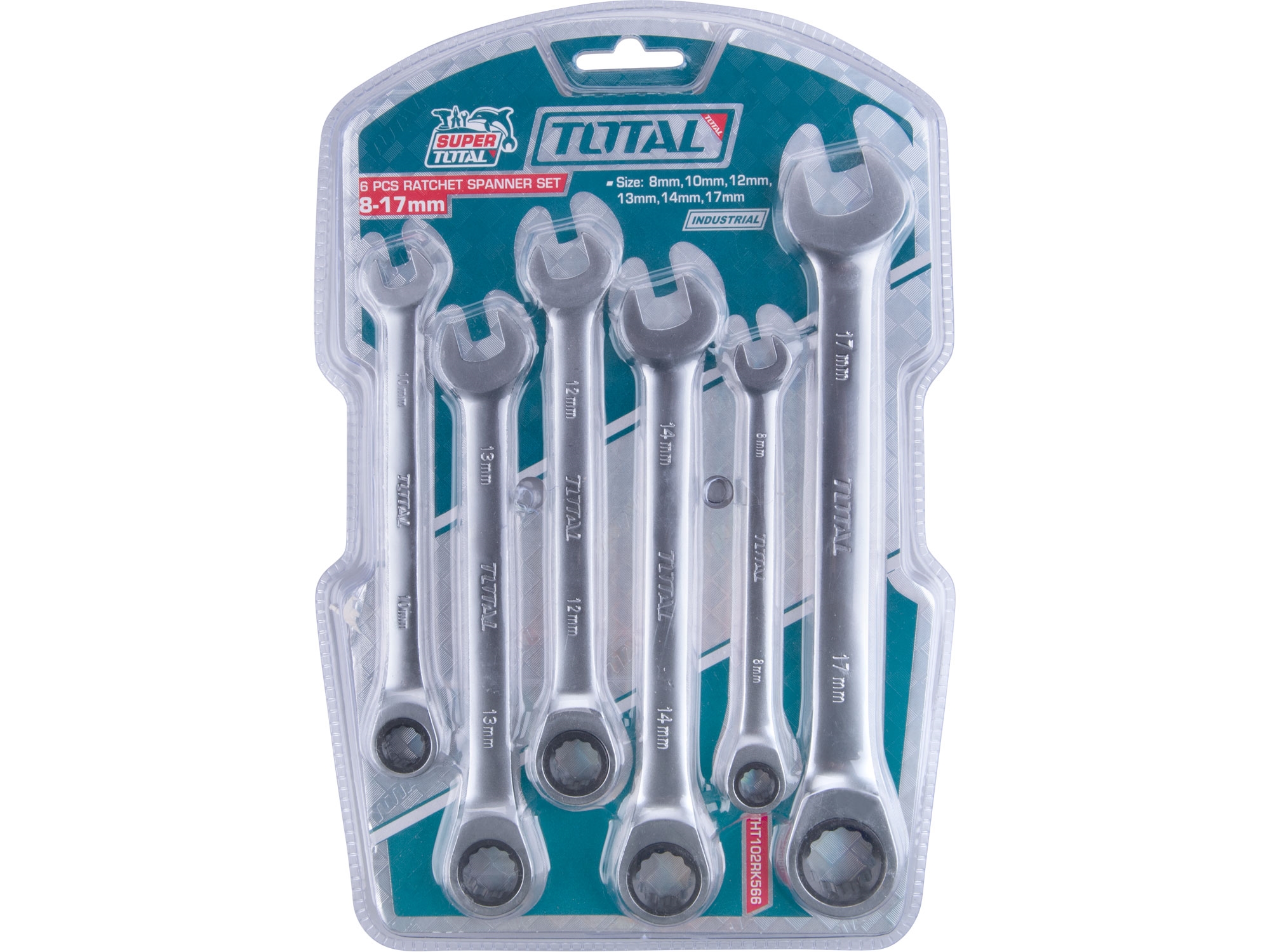 THT102RK566 TOTAL Klíče ráčnové očkoploché, sada 6ks, 8-17mm