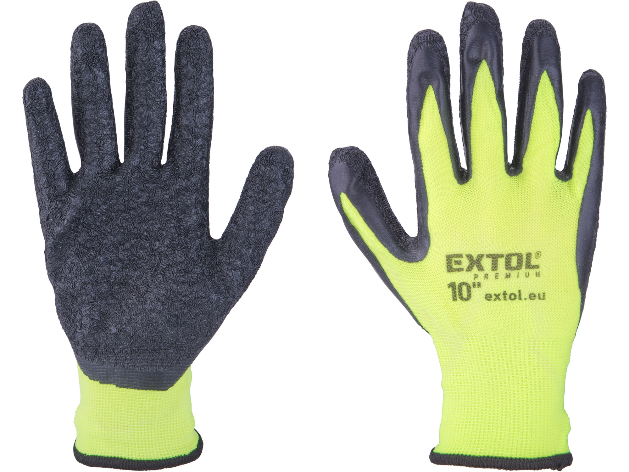 Rukavice nylonové, bezešvé, polomáčené v latexu, velikost 10", EXTOL PREMIUM, 8856646