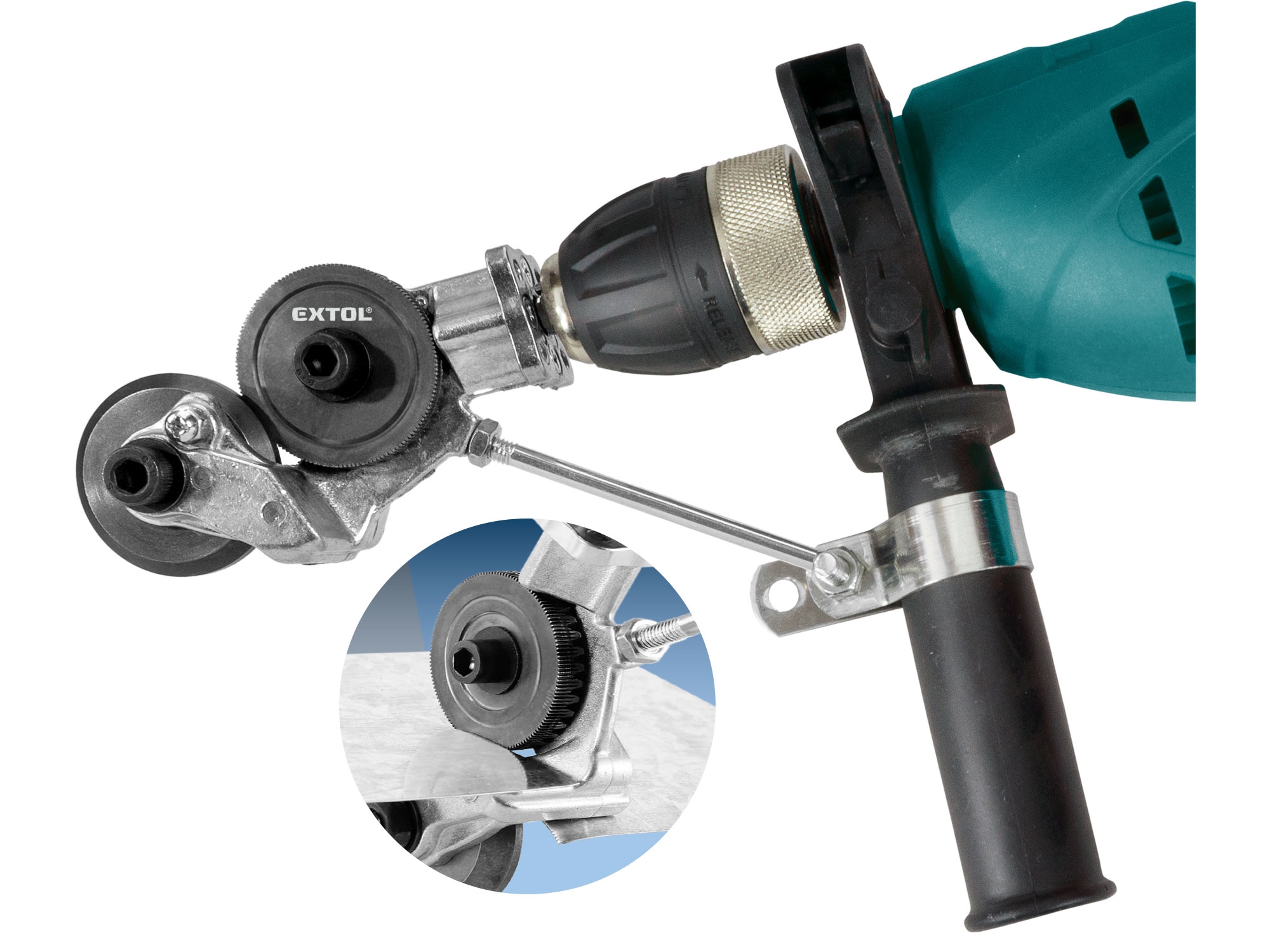 Nástavec na vrtačku k řezání plechu, do tl. max.1,2mm, EXTOL CRAFT, 913650