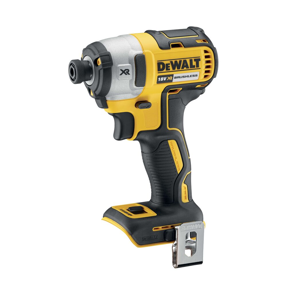 DCF887N DeWALT Aku bezuhlíkový rázový utahovák 1/4 s 3 převodovými stupni, 18V samostatný stroj