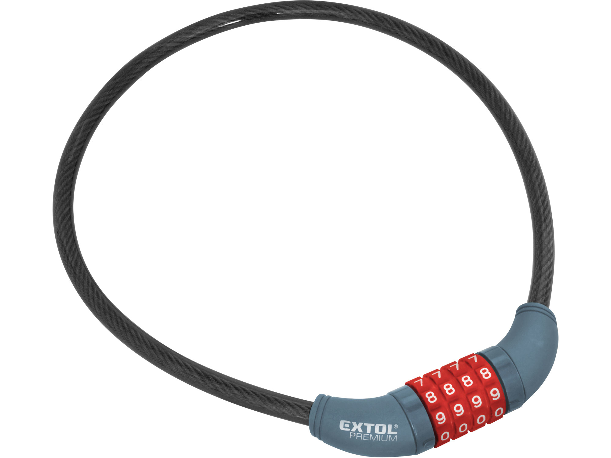 Zámek na kolo-lanko, kódové zamykání, 10x650mm, EXTOL PREMIUM, 8857822