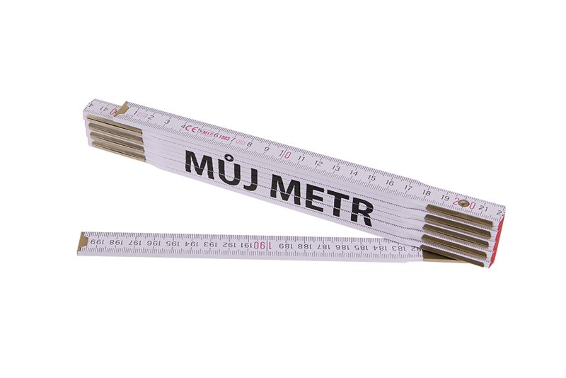 Metr skládací 2m MŮJ METR (PROFI,bílý,dřevo) 13473