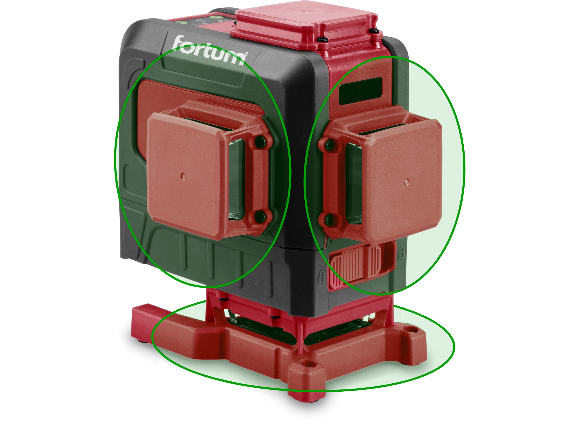 Křížový samonivelační laser zelený 3D liniový FORTUM 4780216