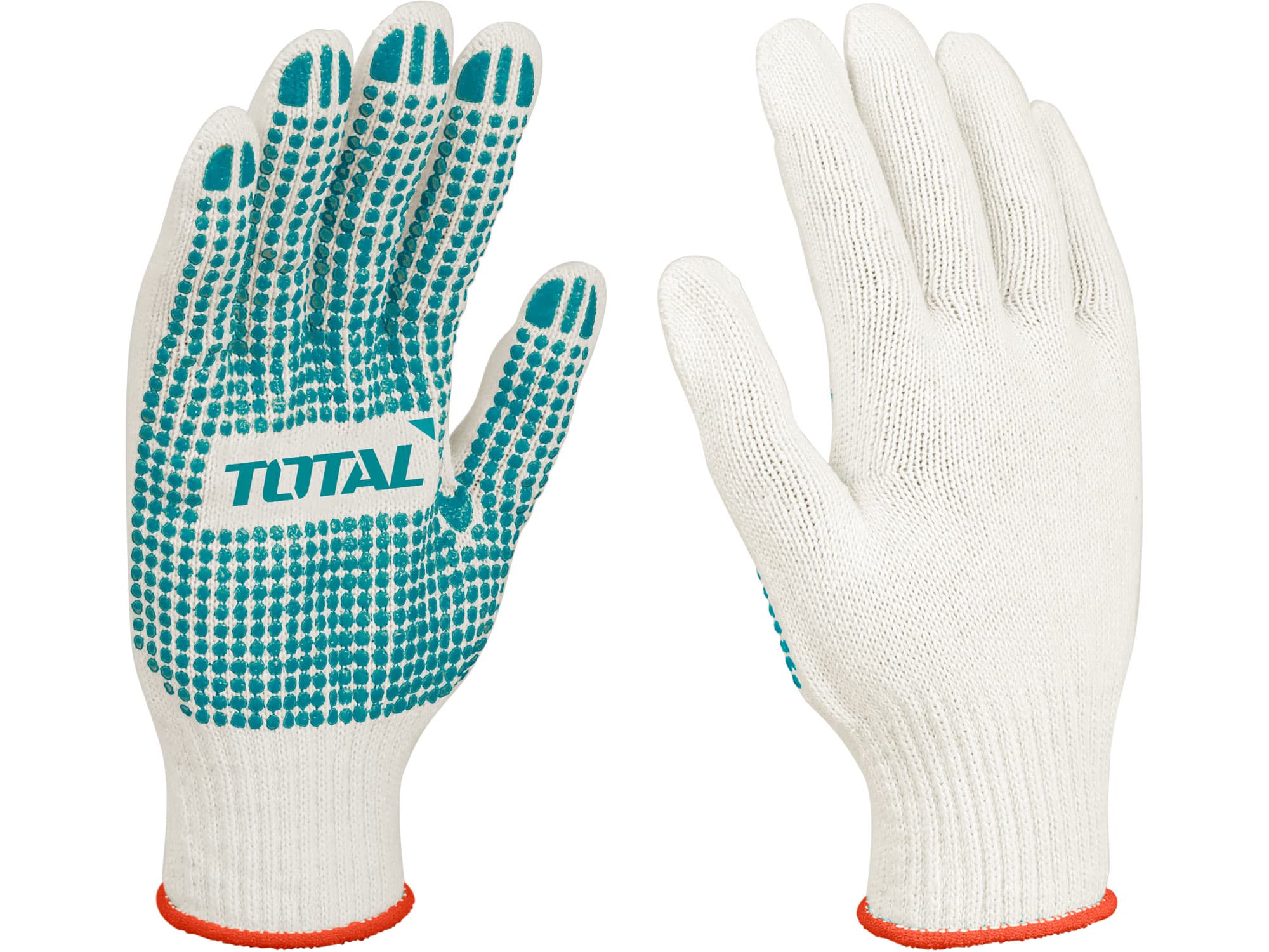 Pracovní pletené rukavice s PVC terčíky vel. 10 (XL) TOTAL TSP11102